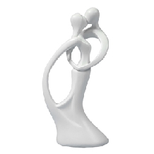 Ornament nunta stilizat alb 15cm