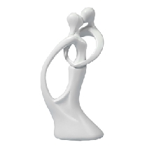 Ornament nunta stilizat alb 15cm