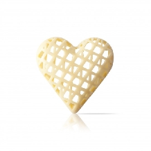Decoratiuni din ciocolata alba inimi Heart White dobla - 32buc