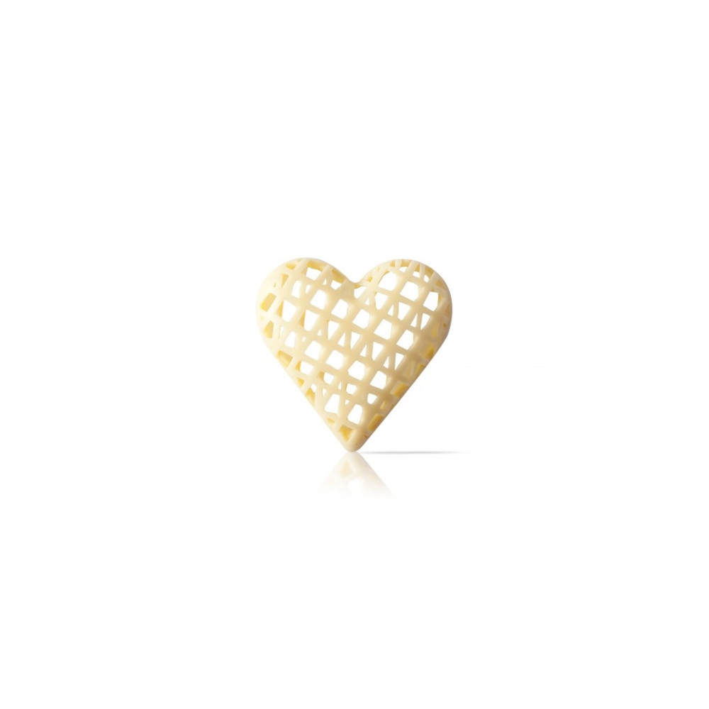 Decoratiuni din ciocolata alba inimi Heart White dobla - 32buc