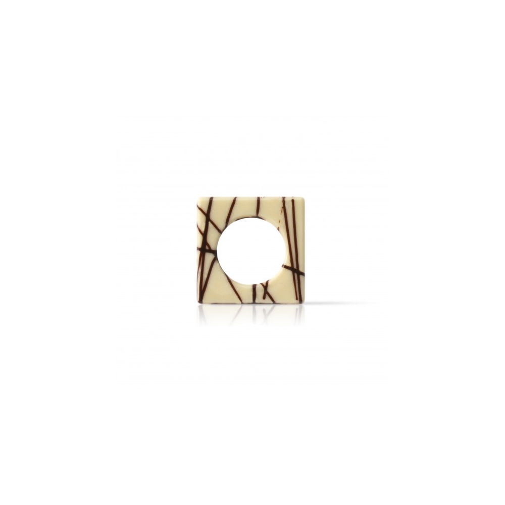 Decoratiuni din ciocolata patrat Eureka Striped dobla - 148buc
