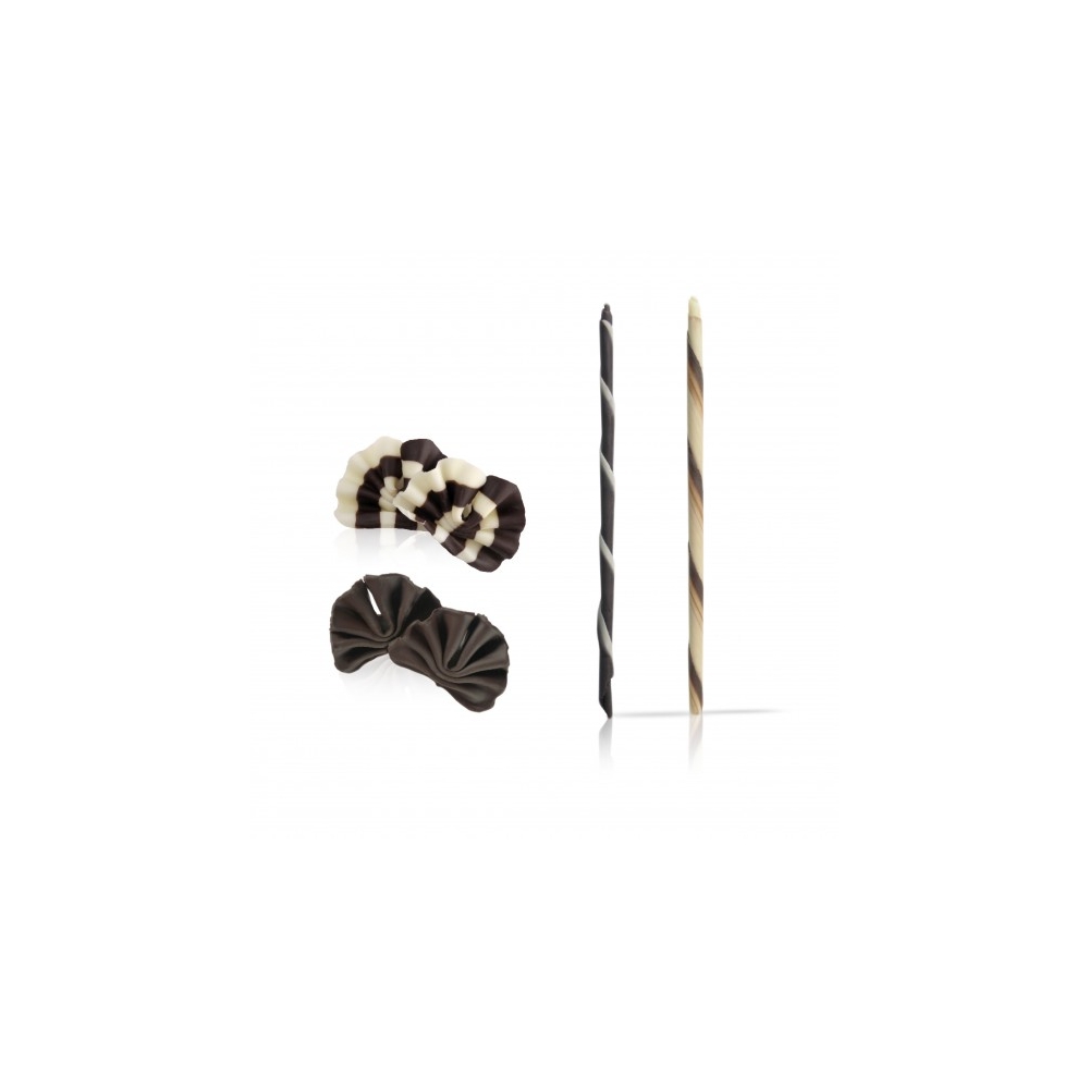 Decoratiuni din ciocolata betisoare si evantai Assortment Box Dobla - 90buc