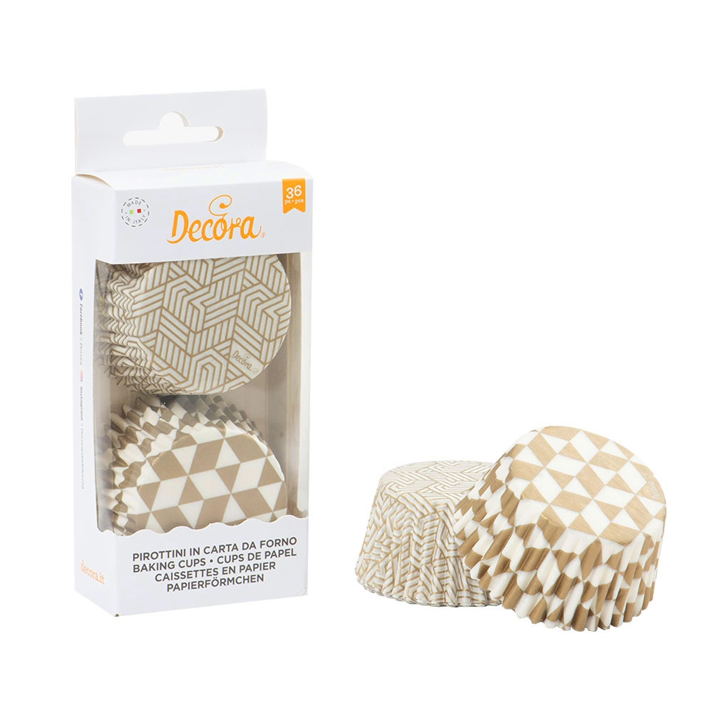 Chese cupcakes Geometric Gold 50xh32mm 36buc