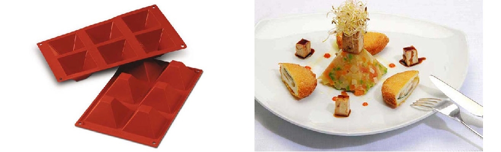 Forma din silicon monoportii piramida Silikomart - 71x71mm h40mm 90ml