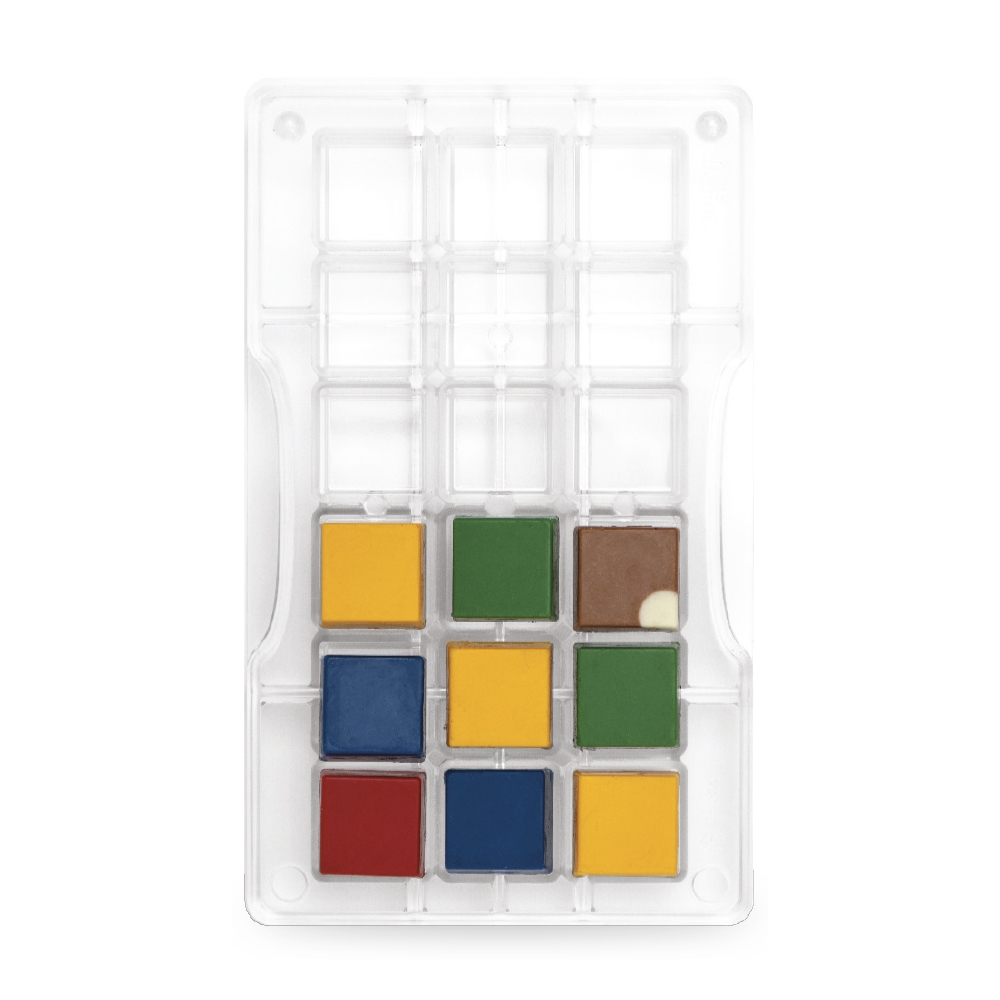 Forma ciocolata patrat 2.5x2.5cm