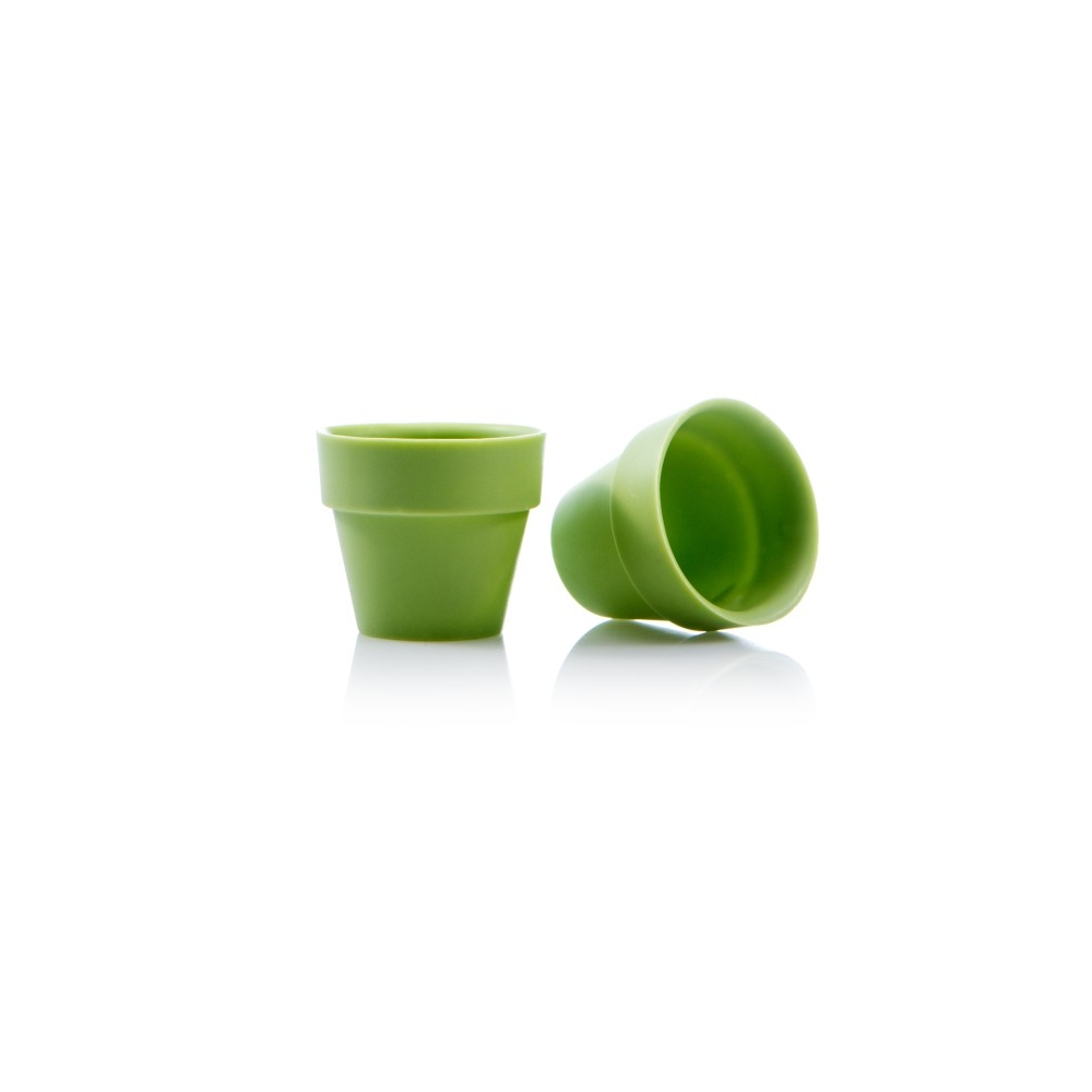 Decoratiuni din ciocolata cupe ghivece de flori verde Dobla - 28buc