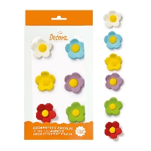 Decor din zahar flori ø 3cm - 6buc