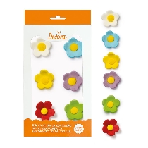 Decor din zahar flori ø 3cm - 6buc