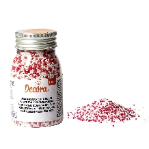 Perle rosii si albe 2mm 100gr
