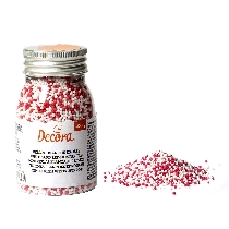 Perle rosii si albe 2mm 100gr
