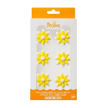 Decoruri din zahar flori daisies galbene Ø 3.5cm 6buc-0