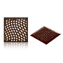 Decor din ciocolata neagra wavy 3d square dark 165buc