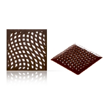 Decor din ciocolata neagra wavy 3d square dark 165buc