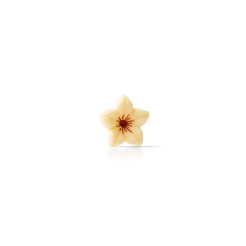 Decoratiuni din ciocolata alba floricele Flower white dobla - 76buc