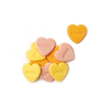 Decor din ciocolata hearts love messages 312buc