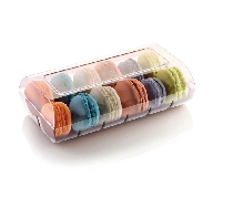 Cutie macarons transparenta 12 alveole