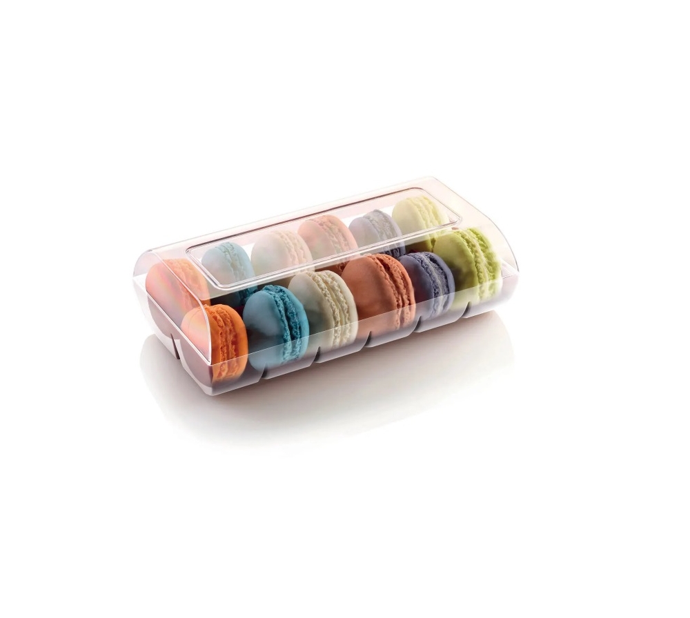 Cutie macarons transparenta 12 alveole