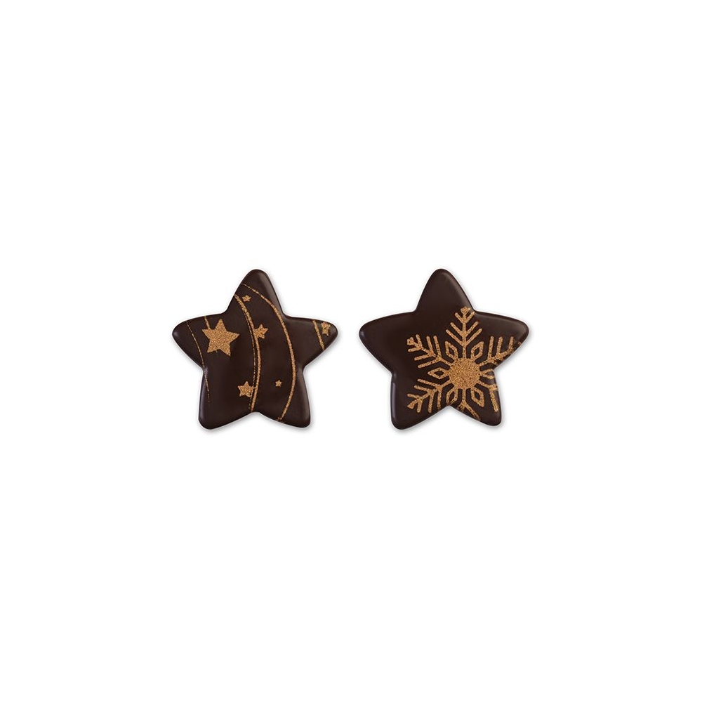 Decoratiuni din ciocolata neagra stelute asortate Modecor - 96buc