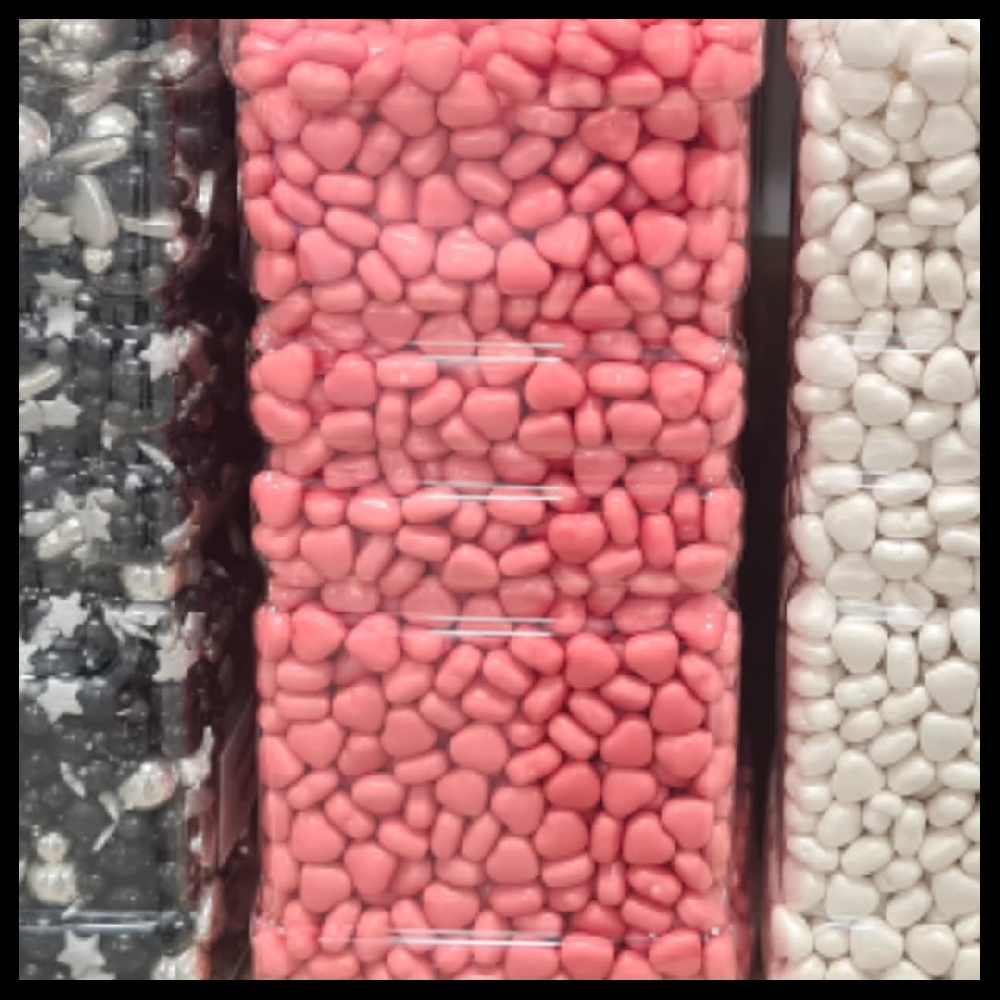 Decor zahar inima roz 1kg