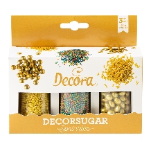 Decor din zahar mix auriu 2mm-10mm 85gr