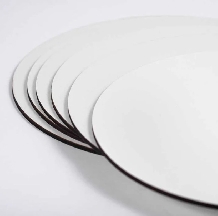 Disc,platou HDF 22cm h3mm alb 5buc/set
