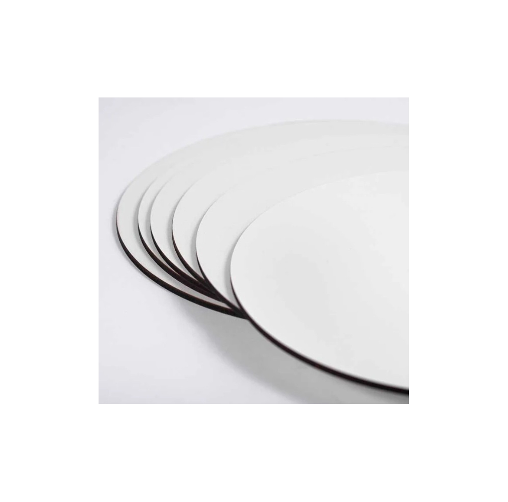 Disc,platou HDF 24cm h3mm alb 5buc/set