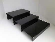 Set suporti plexi dreptunghiular 3 nivele negru