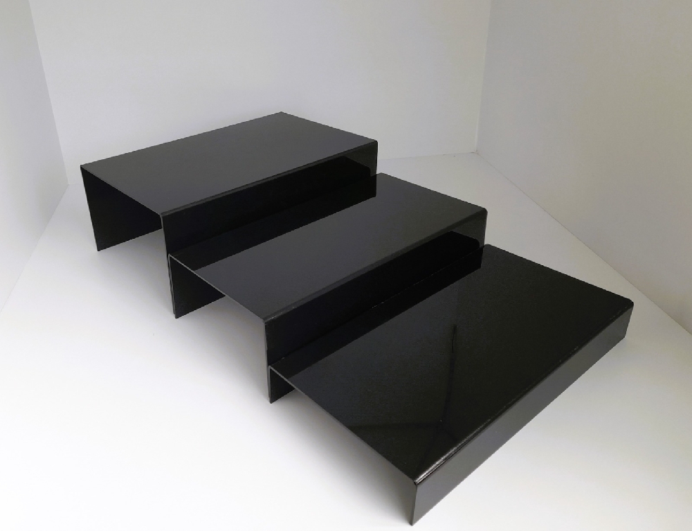Set suporti plexi dreptunghiular 3 nivele negru