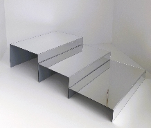 Set suporti plexi dreptunghiular 3 nivele argintiu