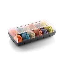 Cutie macarons neagra 12 alveole