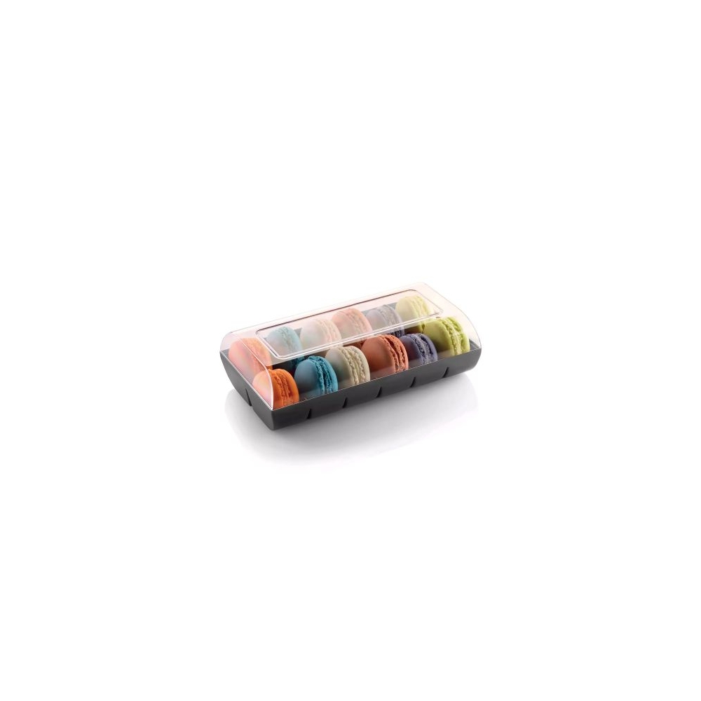 Cutie macarons neagra 12 alveole