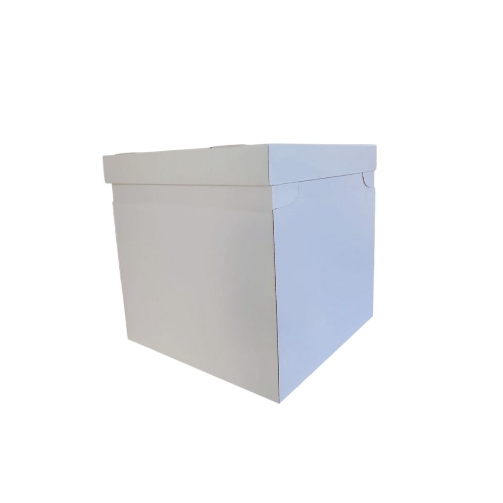 Cutie carton cu capac alb lucios - 25x25x25cm