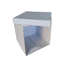 Cutie carton cu capac alb lucios - 25x25x25cm-0
