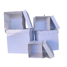 Cutie carton cu capac alb lucios - 25x25x25cm-1