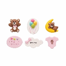 Set decoratiuni din zahar Baby Girl Decora - 3-4cm