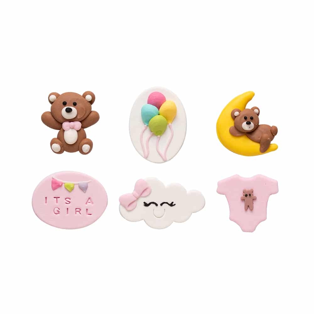Set decoratiuni din zahar Baby Girl Decora - 3-4cm