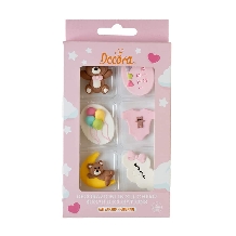 Set decoratiuni din zahar Baby Girl Decora - 3-4cm-0
