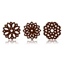 Decoratiuni din ciocolata neagra lace flower Dobla - 216buc