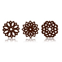 Decoratiuni din ciocolata neagra lace flower Dobla - 216buc