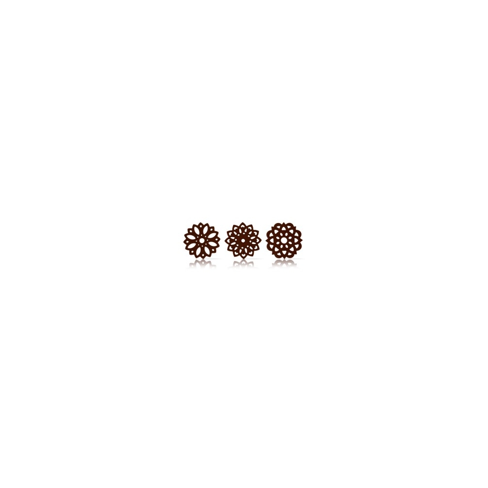 Decoratiuni din ciocolata neagra lace flower Dobla - 216buc