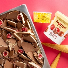 Crema cu aroma de ciocolata lapte cu incluziuni de zmeura Joycream Franui Irca - 5kg-0