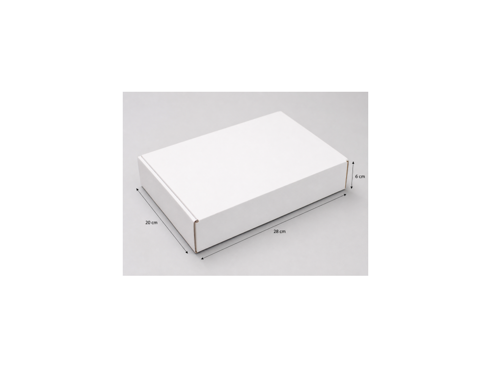 Cutie carton cu capac alb lucios - 20x28x6cm   10buc