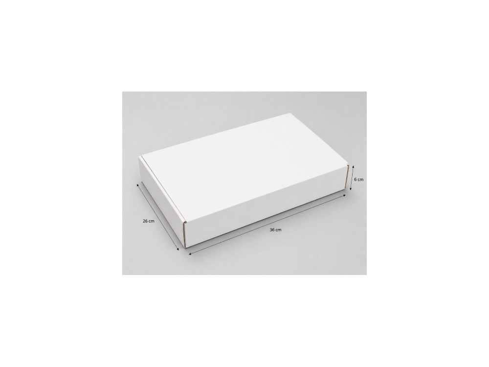 Cutie carton cu capac alb lucios - 26x36x6cm   10buc
