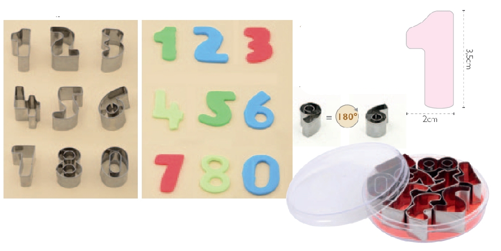 Decupator cifre metal - 9 buc/set