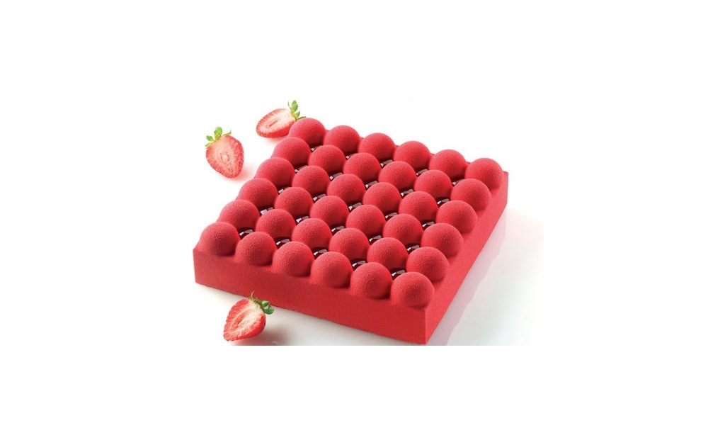 Forma din silicon patrata pentru tort Bubble Silikomart - 185mmx185mm h50mm 1400ml