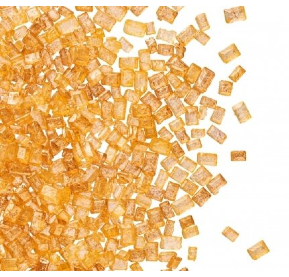 Cristale din zahar aurii 2mm 100gr